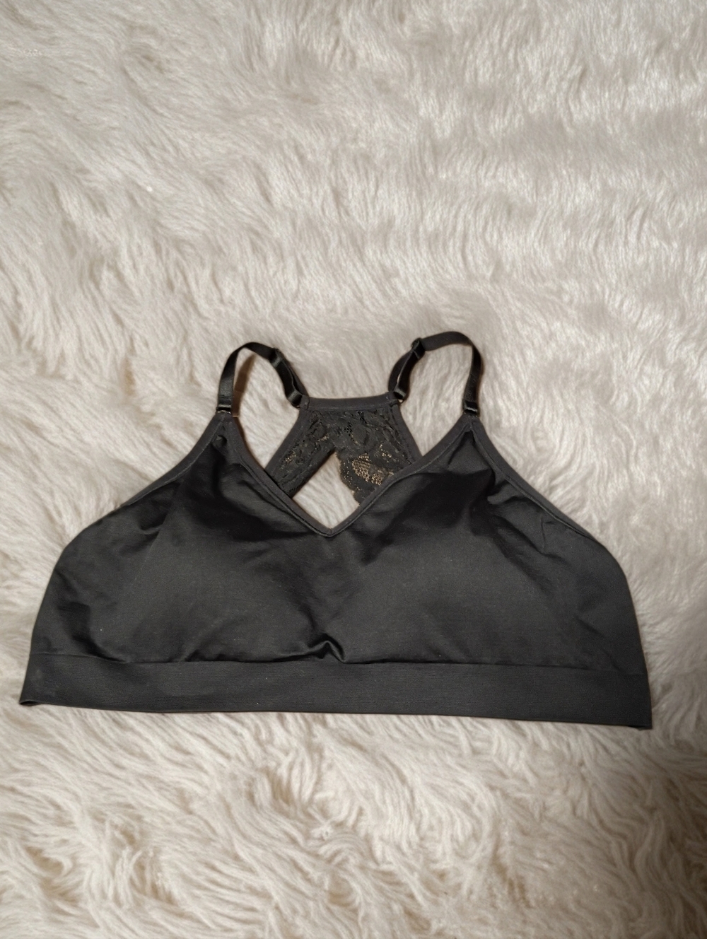 Plus Size 5 Black Racerback Sports Bra